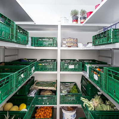 Blick in den Gemüsekühlraum